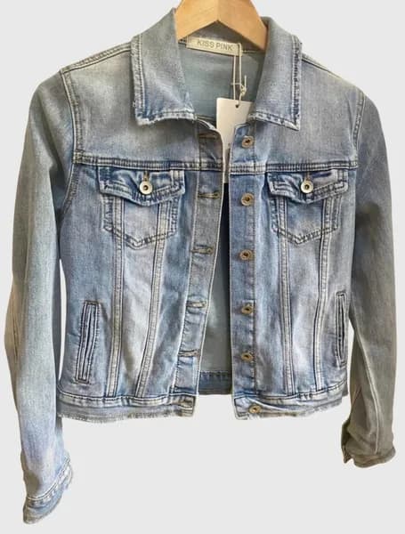 Veste en jean délavé clair