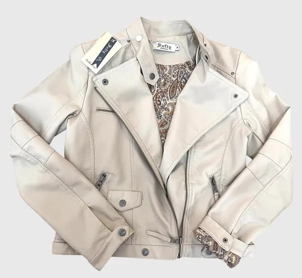 Perfecto en similicuir beige · M / 38