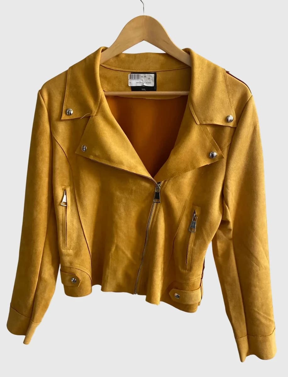 Veste perfecto en suédine · Moutarde