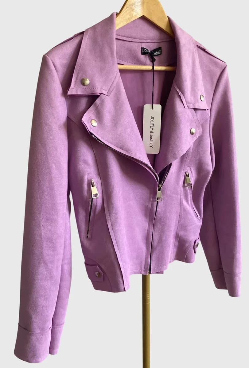 Veste perfecto en suédine · Violet / Lilas