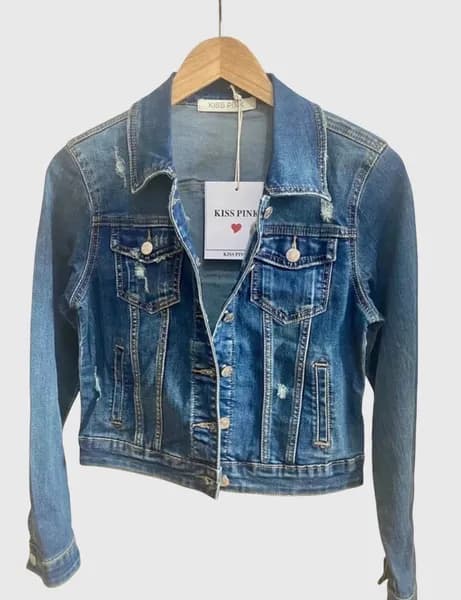 Veste en jean courte effilochée · XS / 34