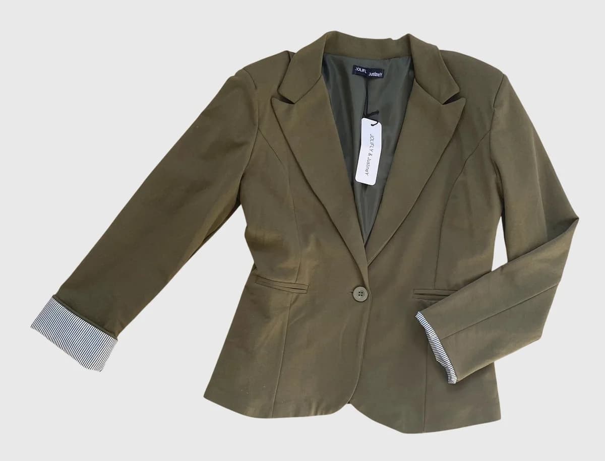 Blazer cintré à manches retroussables · Kaki